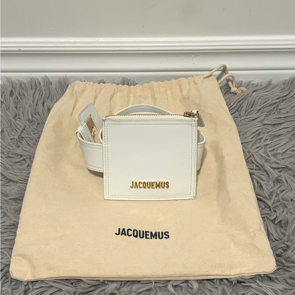 Jacquemus white belt bag size XL